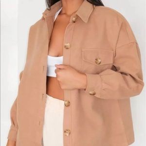 NWT. Missguided camel shacket